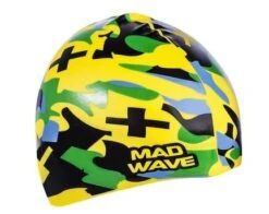 Bonnet Silicone De Natation Madwave CAMOUFLAGE Jaune