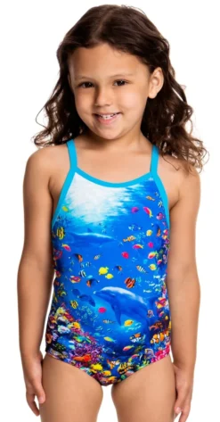 Maillot De Bain Funkita Enfant Fille Fantasy Reef Bleu