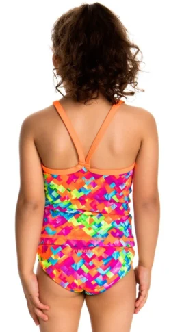 Maillot De Bain Funkita 2 Pièces Enfant Fille Stroke Rate Multicolore -Funky Trunks Boutique fg04t stroke rate 04 0