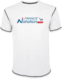 Tee Shirt Natation France Natation Mustang Blanc