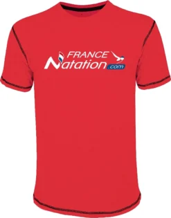 Tee Shirt Natation France Natation Mustang Rouge