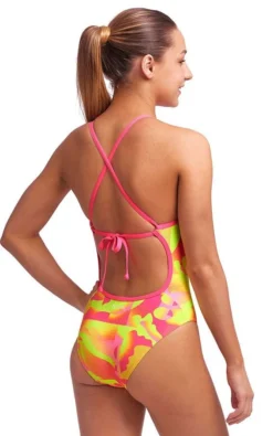 Maillot De Bain Funkita Fille Tie Me Tight - Pinged Pink -Funky Trunks Boutique pinged pink girls2