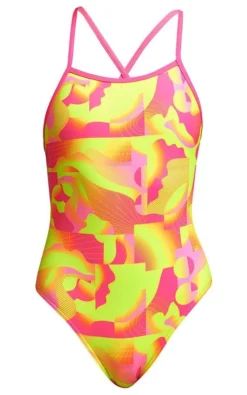 Maillot De Bain Funkita Fille Tie Me Tight - Pinged Pink -Funky Trunks Boutique pinged pink girls3