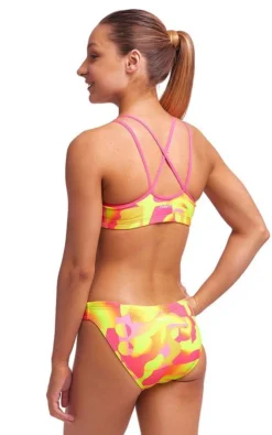 Maillot De Bain Funkita 2 Pièces Fille Criss Cross - Pinged Pink -Funky Trunks Boutique pinged pink girls 2p 2